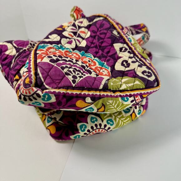 Vera Bradley Small Duffel Plum Crazy with ID Coin Purse - Picture 10 of 14